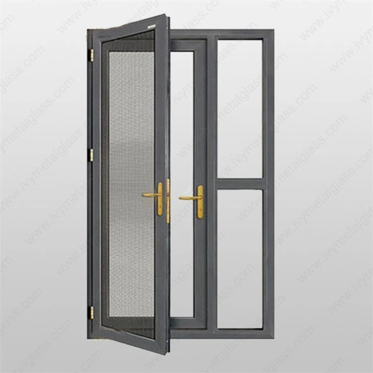 aluminum swing door with mesh