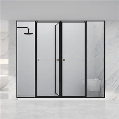 Sala de dutxa amb estructura d'acer inoxidable