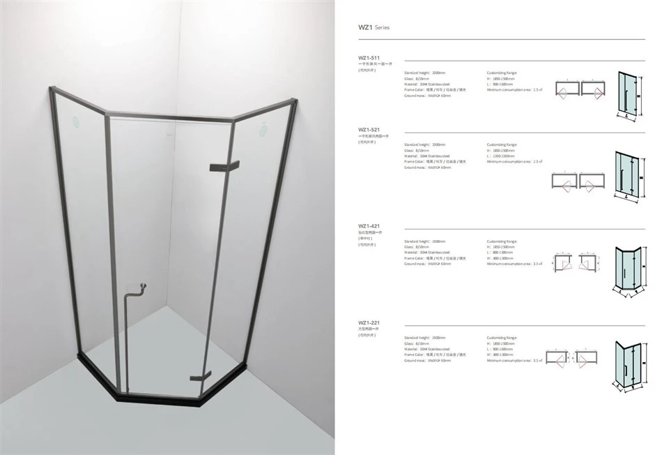 Casement Glass Door Shower Room